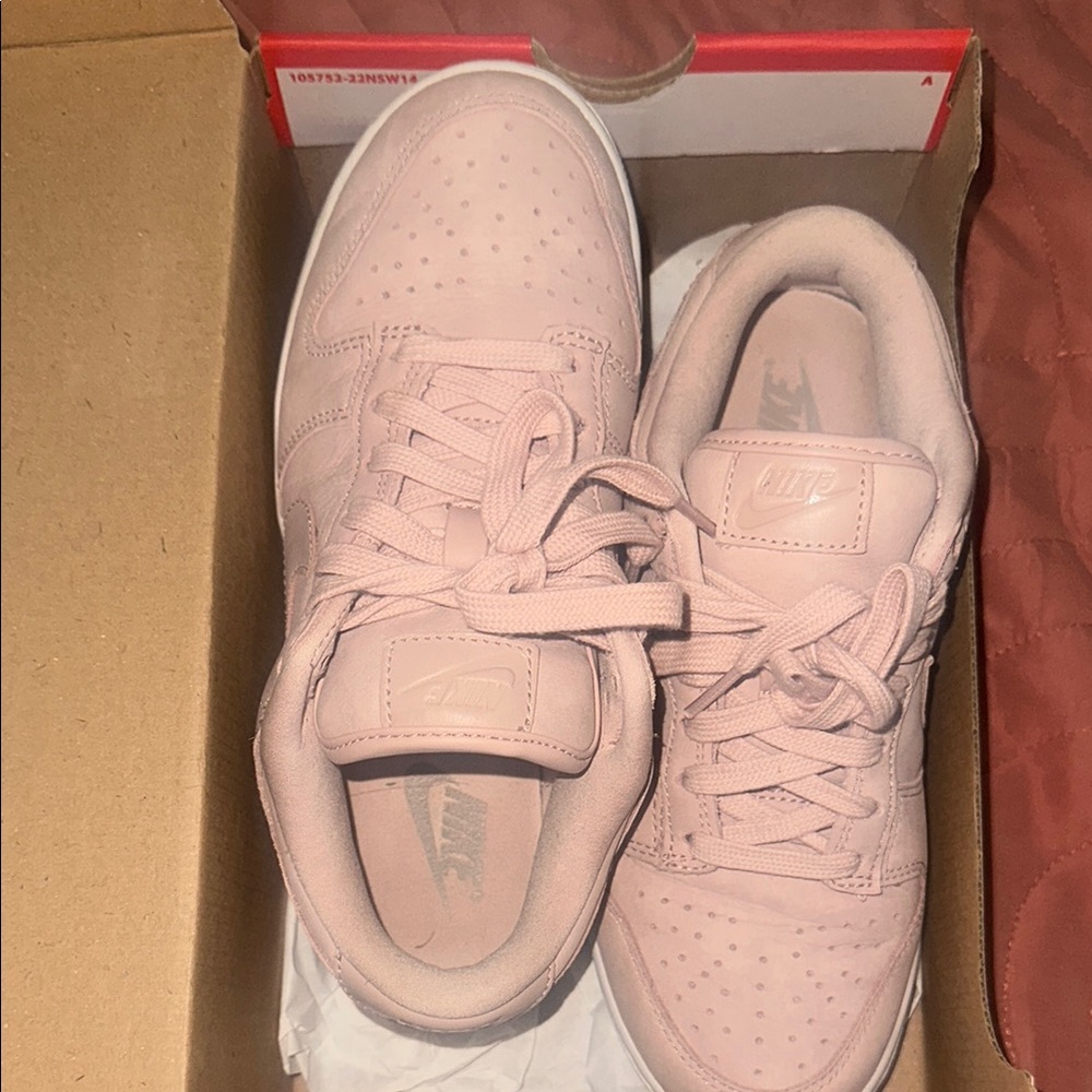 Women’s pink Nike dunks 
Size 6
